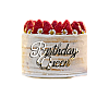 Pasta Önü Plexi Dekor Yazı Birthday Queen Gümüş - 1