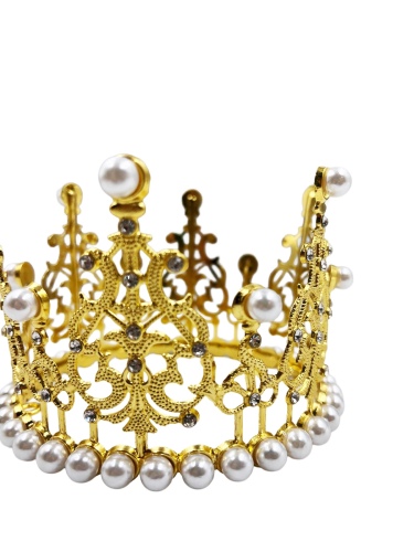 Pasta Tacı Metal İncili 11 Cm Altın - 2