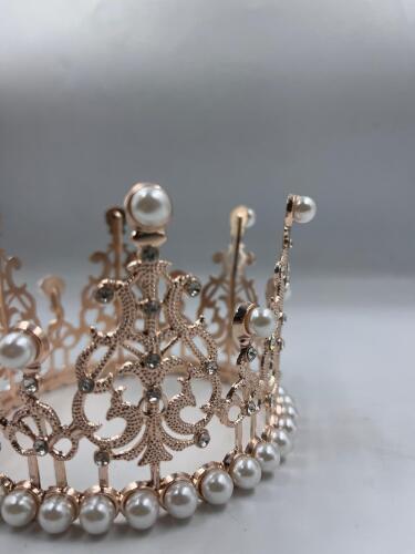 Pasta Tacı Metal İncili 12 Cm Rose Gold - 2