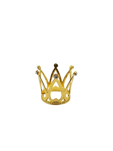 Pasta Tacı Metal Taşlı 3 Cm Altın - 