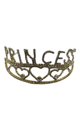 Pasta Tacı Metal Taşlı Lüks 14 Cm Princess Altın - 1