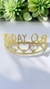 Pasta Tacı Metal Taşlı Lüks 14 Cm Birthday Quenn Altın - 1