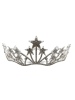 Pasta Tacı Metal Taşlı Yıldızlı Yarım Tur Lüks Gümüş - 1