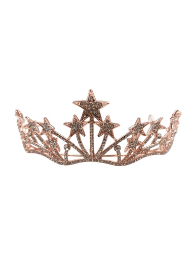 Pasta Tacı Metal Taşlı Yıldızlı Yarım Tur Lüks Rose Gold - 1