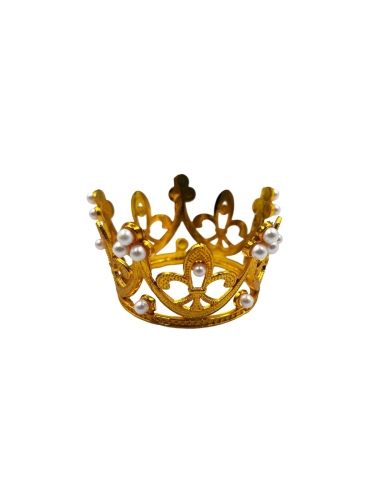 Pasta Tacı Plastik İncili 6 Cm Altın - 