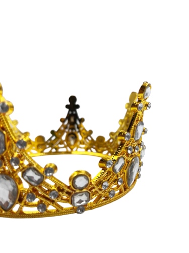 Pasta Tacı Plastik Taşlı Tam Tur 12 Cm Altın - 2