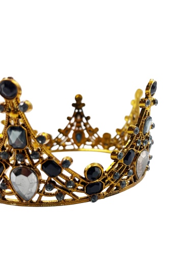 Pasta Tacı Plastik Taşlı Tam Tur 12 Cm Siyah - 2