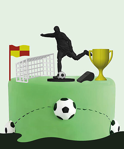 Pasta Üstü 3D Tasarım Ürünler Futbol Model 8 Parça - 