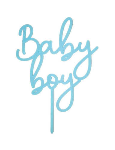 Pasta Üstü Akrilik Çubuklu Baby Boy Mavi - 2