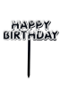 Pasta Üstü Akrilik Çubuklu Beyaz Çerçeveli Happy Birthday Siyah - 2