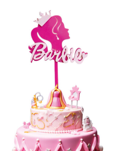Pasta Üstü Çubuklu Barbie Temalı Pembe - 