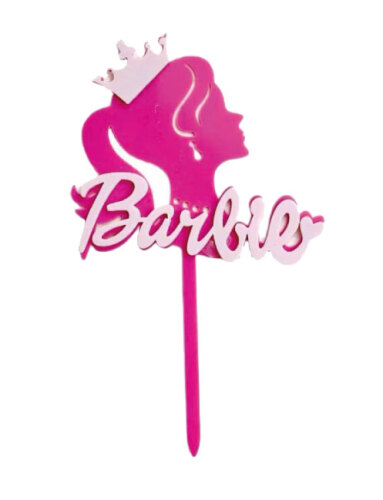 Pasta Üstü Çubuklu Barbie Temalı Pembe - 2