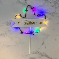 Pasta Üstü Çubuklu Cipsolu Işıklı Süs - 2
