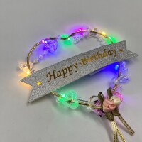 Pasta Üstü Çubuklu Metal Kalp Desenli Süs Boncuklu Beyaz - 3