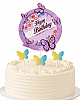  Pasta Üstü Dekor Çubuk Happy Birthday Kelebekli 4'lü Mor - 1