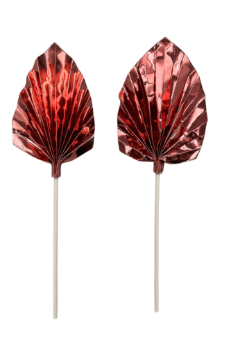 Pasta Üstü Dekor Çubuk Yaprak Varaklı Rose Gold 2 Parça - 2