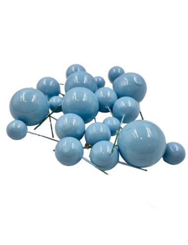 Pasta Üstü Dekorasyon Topları 20 Parça Mavi - 