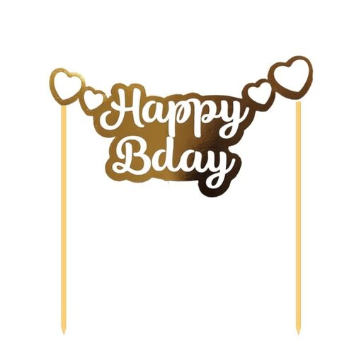 Kürdan Pasta Üstü Happy Birthday Varaklı Kürdan - 3