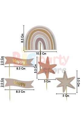 Kürdan Pasta Üstü Bohem Temalı 5 Parça - 4