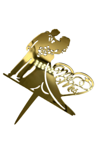 Pasta Üstü Plexi Çubuklu Bride Gelin Damat - 3