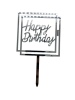 Pasta Üstü Plexi Çubuklu Happy Birthday Çerçeveli Model Gümüş - 2