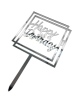 Pasta Üstü Plexi Çubuklu Happy Birthday Çerçeveli Model Gümüş - 3