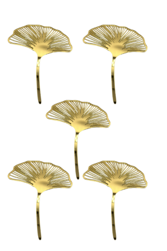 Pasta Üstü Plexi Ginkgo Yaprağı 10 Cm 5 Parça - 