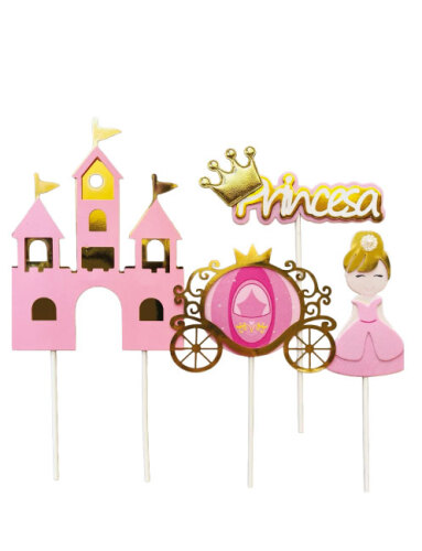 Pasta Üstü Şatolu Prenses Temalı 4 Parça - 