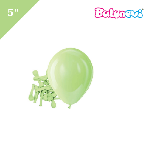 Lateks Pastel Balon Mini Makaron Yeşil 6 inç 100 Parça - 