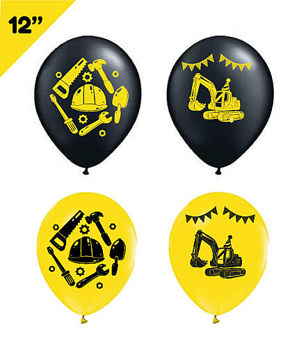 Pastel Lateks Balon 12 İnç 6 Parça İnşaat - 
