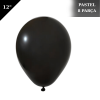 Pastel Lateks Balon 12 İnç 8 Parça Siyah - 1