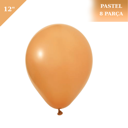 Pastel Lateks Balon 12 İnç 8 Parça Karamel - 1