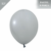 Pastel Lateks Balon 12 İnç 8 Parça Gri - 1