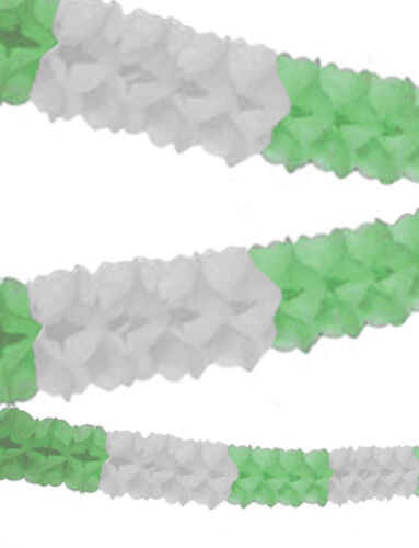 Tavan Süsü Kağıt Flama Zincir Açık Yeşil -Beyaz - 