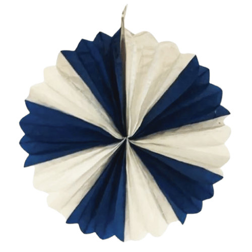 Pelur Yelpaze Beyaz ve Mavi 30 Cm Tekli - 