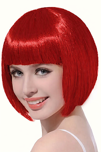 Peruk Saç Kısa Küt Model 25 Cm Kırmızı - 