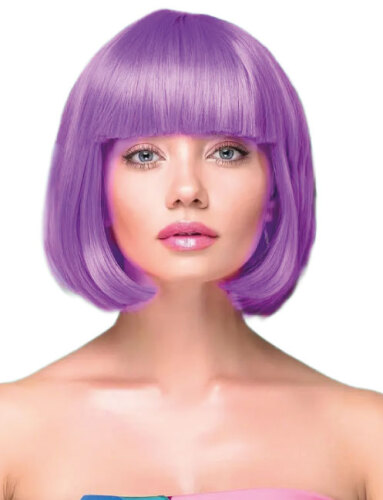 Peruk Saç Kısa Küt Model 25 Cm Mor - 
