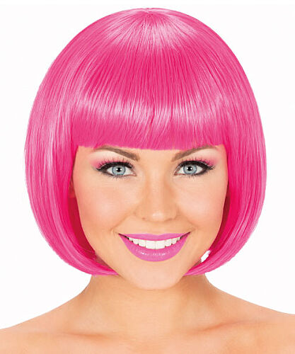 Peruk Saç Kısa Küt Model 25 Cm Pembe - 