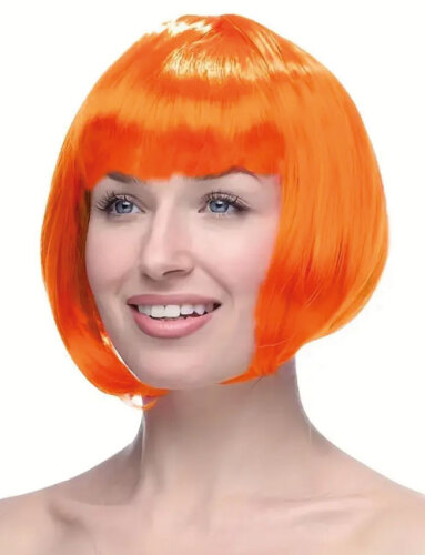 Peruk Saç Kısa Küt Model 25 Cm Turuncu - 