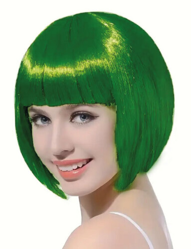 Peruk Saç Kısa Küt Model 25 Cm Yeşil - 