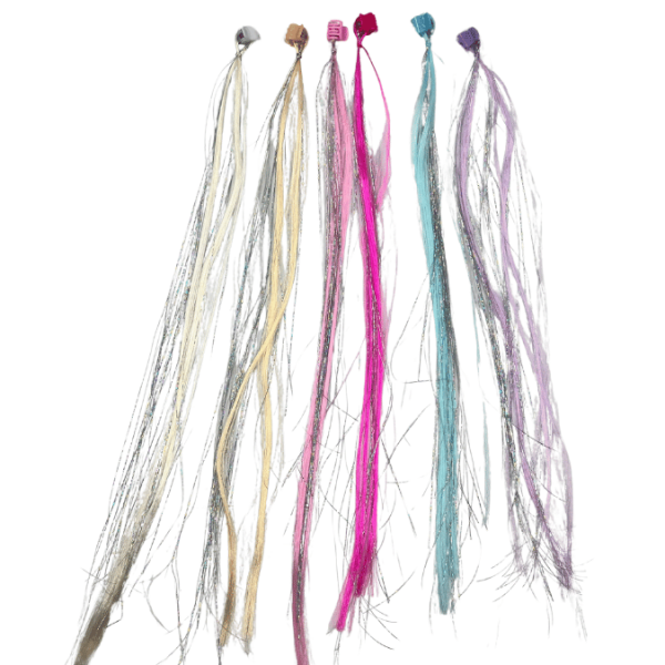 Peruk Saç Renkli Tokalı 6 Parça - 