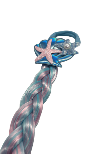 Peruk Saç Tokalı Deniz Kızı Model Örgülü Mavi - 2