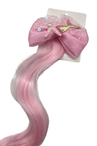 Peruk Saç Tokalı Deniz Kızı Model Pembe - 2