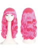 Peruk Saç Uzun Kahküllü 50 Cm Pembe - 1