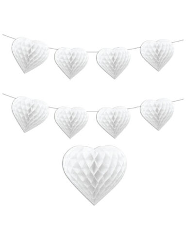 Petek Süs Kalpli Beyaz Renk 10 cm 8 li - 