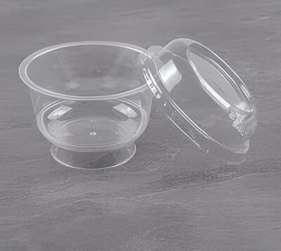 Mika Plastik Ayaklı Kase Bombe Kapaksız 200 cc - 30 Parça - 2