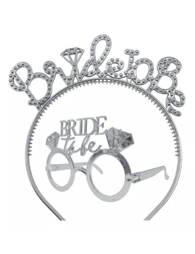 Plastik Bride To Be Taç Gözlük Gümüş Set - 1
