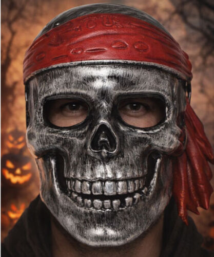 Plastik Maske Korsan İskelet Gümüş - 2