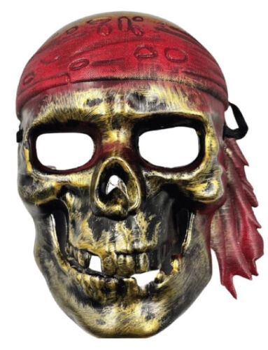 Plastik Maske Korsan İskelet Altın - 