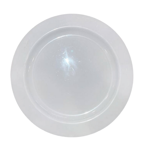 Plastik Porselen Görünümlü Beyaz Tabak 23 Cm 10 Parça - 1